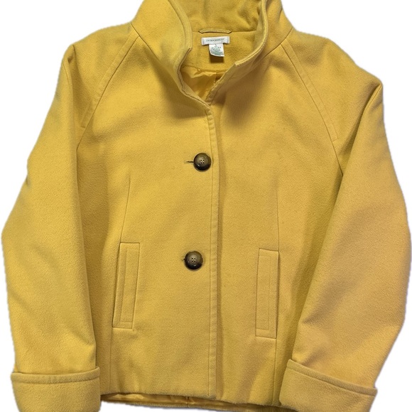 Laura Ashley Jackets & Blazers - Vintage Laura Ashley Butter Yellow Wool Pea Coat Jacket - Large